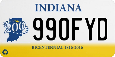 IN license plate 990FYD