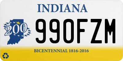 IN license plate 990FZM