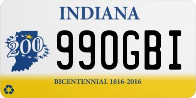 IN license plate 990GBI