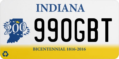 IN license plate 990GBT