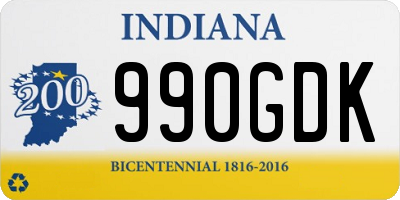 IN license plate 990GDK