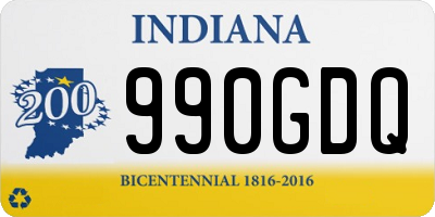 IN license plate 990GDQ