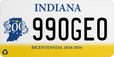 IN license plate 990GEO