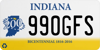 IN license plate 990GFS