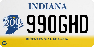 IN license plate 990GHD