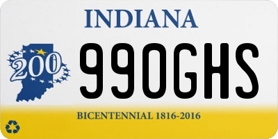 IN license plate 990GHS