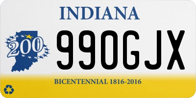 IN license plate 990GJX