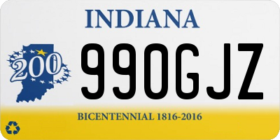 IN license plate 990GJZ