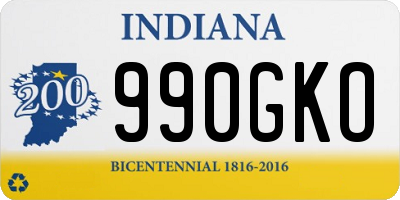 IN license plate 990GKO