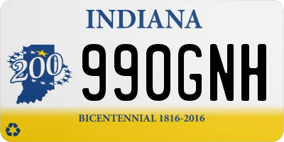 IN license plate 990GNH