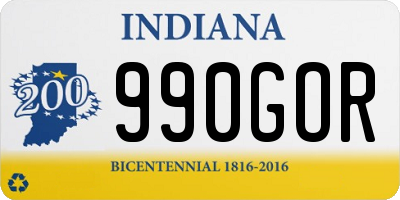 IN license plate 990GOR