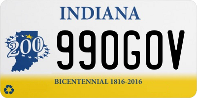 IN license plate 990GOV