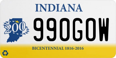 IN license plate 990GOW