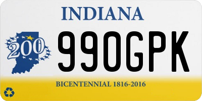 IN license plate 990GPK