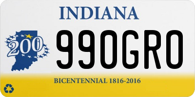 IN license plate 990GRO
