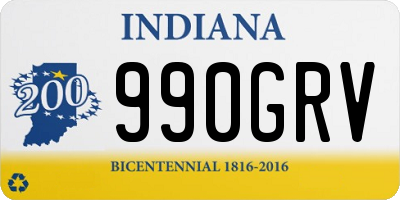 IN license plate 990GRV