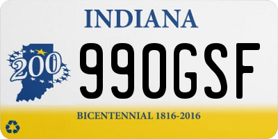 IN license plate 990GSF