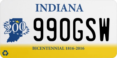 IN license plate 990GSW