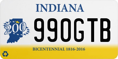 IN license plate 990GTB