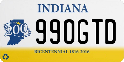 IN license plate 990GTD