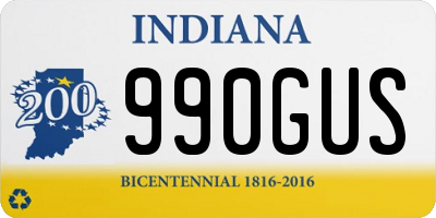 IN license plate 990GUS