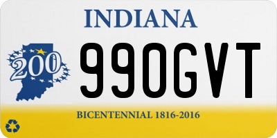 IN license plate 990GVT