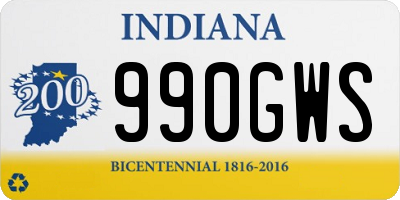 IN license plate 990GWS