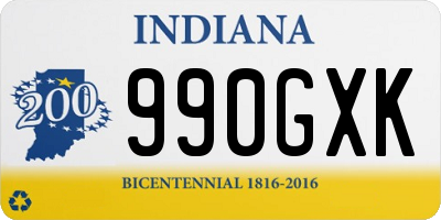 IN license plate 990GXK