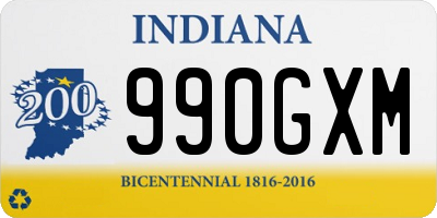 IN license plate 990GXM