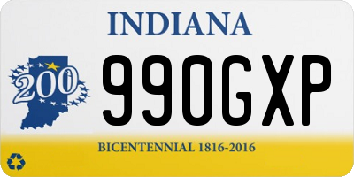 IN license plate 990GXP