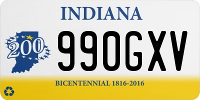 IN license plate 990GXV