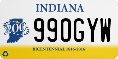 IN license plate 990GYW