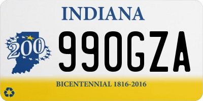 IN license plate 990GZA
