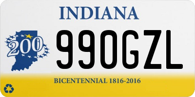 IN license plate 990GZL