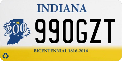 IN license plate 990GZT