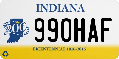 IN license plate 990HAF