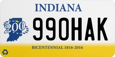 IN license plate 990HAK