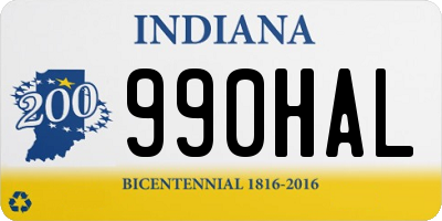 IN license plate 990HAL