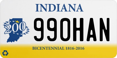 IN license plate 990HAN