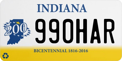 IN license plate 990HAR