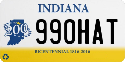 IN license plate 990HAT