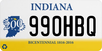 IN license plate 990HBQ