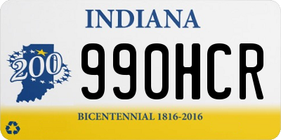 IN license plate 990HCR