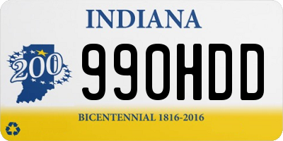 IN license plate 990HDD