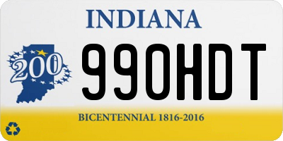 IN license plate 990HDT
