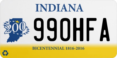 IN license plate 990HFA