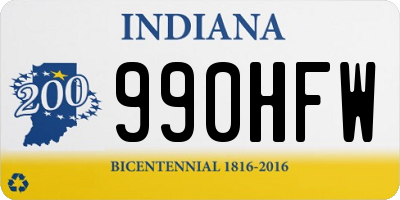 IN license plate 990HFW