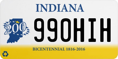 IN license plate 990HIH