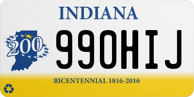 IN license plate 990HIJ