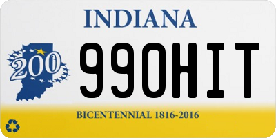 IN license plate 990HIT